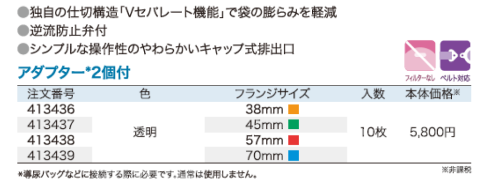 ナチュラ™プラスウロストミーパウチ